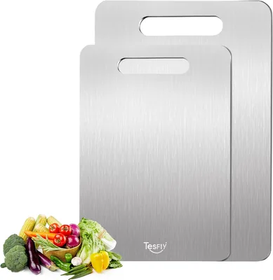 2 Pack Titanium Cutting Boards - Food Grade