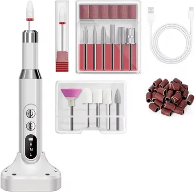 Professional Electric Nail Drill Machine Kit, 3-Speed Settings