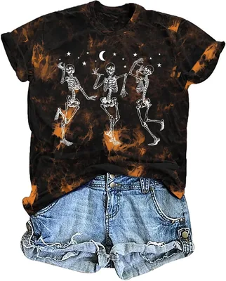 Vintage Skeleton Pumpkin Halloween Tee