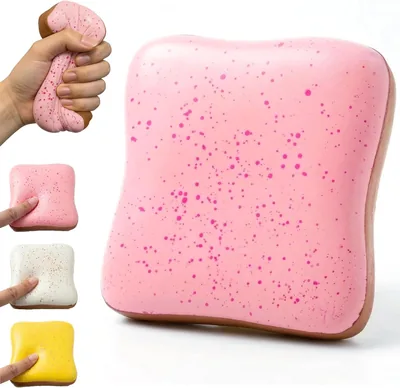 Slow Rising Bread Squishy, Realistic Butter Bread Sensory Fidget Toy with Soft Squeeze Texture and B