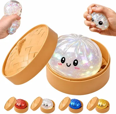 Dumpling Brilhante Antiestresse com Glitter - Efeito Slow Rising