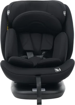 チャイルドシート ISOFIX 360°回転 新生児～12歳まで 洗える トップテザー付き (ブラック)