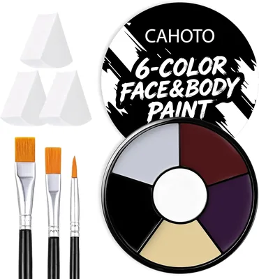 CAHOTO Zombie Face Paint Kit - 6 Colors + Tools