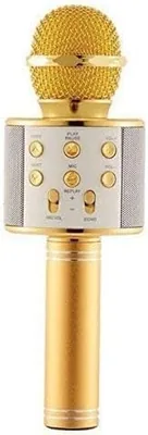 مايكروفون كاريوكي بلوتوث ذهبي WS-858-1