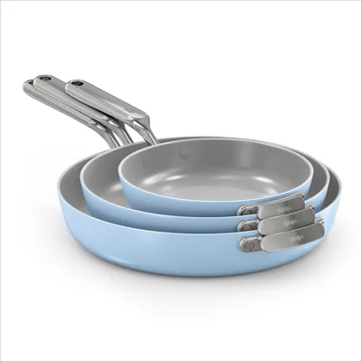 Ninja NeverQuit 3 Piece Ceramic Fry Pan Set, Iceland Blue CQ13000BL4