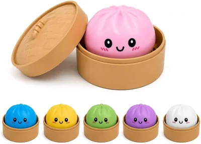 Bola de Massagem Anti-Estresse Squishy Dumpling Bao | Aleatória, Macia e Divertida, Perfeita para Desestressar