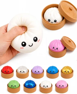 Bolinha Antiestresse Squishy Dumpling - Brinquedo Surpresa Glitter Brilhante Raro