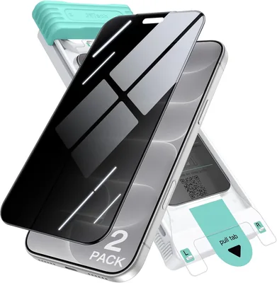 Protector de Pantalla JETech 3D 9H+ Privacidad para iPhone 18 Pro Max, 2 Unidades