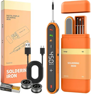 Soldering-Eisenset: 1600 mAh USB-Wireless-Soldering-Eisen, Orange