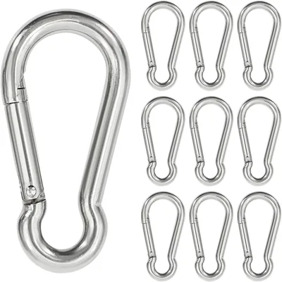 Vesaneae 10 Pzs Mosquetones (M8) Gancho Mosquetón de Acero Alpinismo | Mosquetones de Seguridad para Senderismo Clips de Mosq