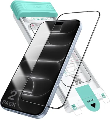 Protector de Pantalla JETech Antirreflejos 3D 9H+ para iPhone 18 Pro Max, 2 Unidades, Vidrio Templado Cristal Mica con Marco Insta