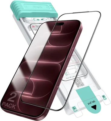 Protector de Pantalla JETech 3D Antirreflejos 9H+ para iPhone 18 Pro, 2 Unidades