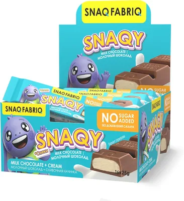 Snaq Fabriq Snaqy Milk Chocolate Bar, No Sugar Added