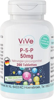 P-5-P 50mg - 200 tabletek - Wysokie stężenie witaminy B6