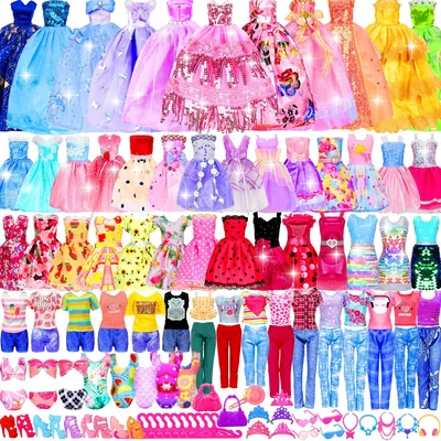 Doll Clothes and Accessories Kit, 70 Pcs