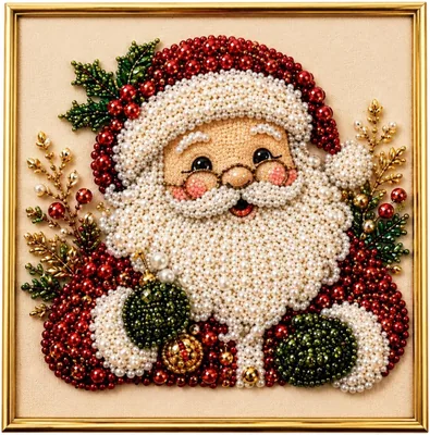 Kit de Pintura de Diamantes de Perlas Navidad con Marco
