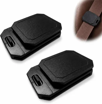 Car Seat Belt Adjusters - 2 Pcs Black Clips