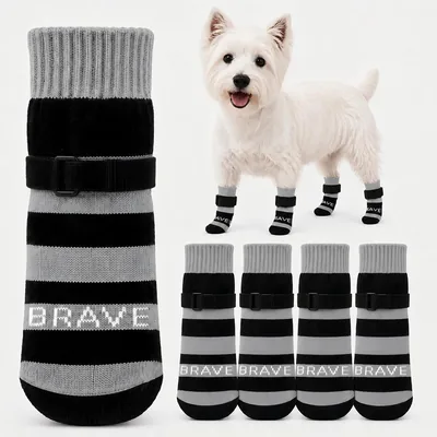 Anti Slip Dog Socks - 4 Pack Paw Protectors