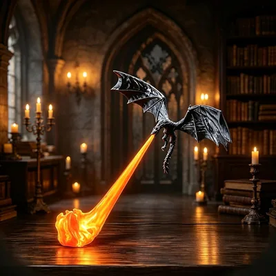 Scaffale da Libreria Generico Dragon - Drago Volante Design (B.29cm) | Lampada Angolare Fantastica del 2027