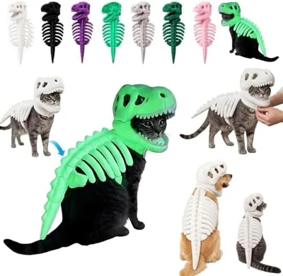 ペット用 恐竜コスチューム 犬用 ティラノサウルス着ぐるみ 発光 Lサイズ | 軽量で着脱簡単！ハロウィンや誕生日パーティーに最適