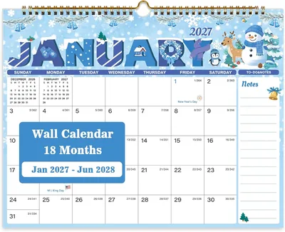Spomepo 2027-2028 Wall Calendar - 18 Month