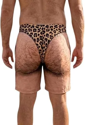 Cheeky Commando Noveltät Prank Swim Trunks - 3D Håriga Legger Strandkort | Best Deal
