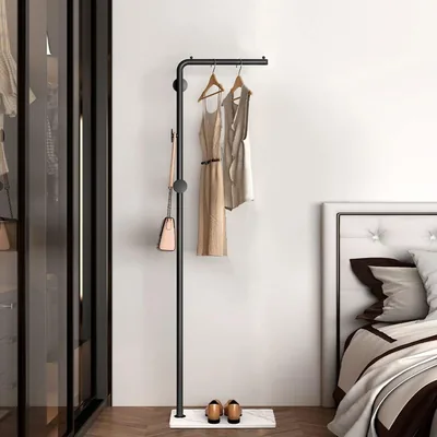 ORCHID M Metal Coat Rack Freestanding Marble Base Entryway Hanger Stand 3 Hooks