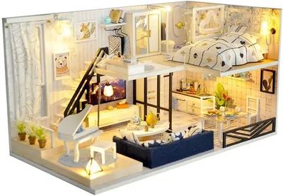 DIY Miniature House Kit with LED Lighting