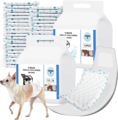 Pañales para Perros Machos, 24 Unidades, Super Absorbentes, a Prueba de Fugas
