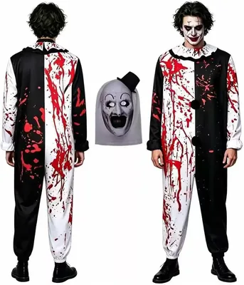 FEKQUST Halloween Clown Costume Set Jumpsuit