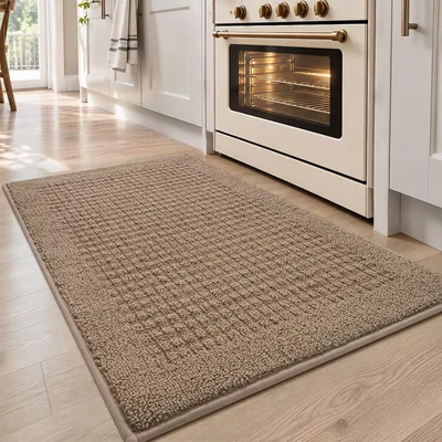 tchdio Kitchen Mats - Beige Absorbent Rug 20x32"