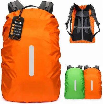 Funda Impermeable TETEGDCX para Mochila 2 Piezas, Reflectante, 35-70 Litros