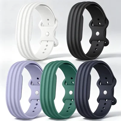 حزام رياضي سيليكون مُتوافق مع Fitbit Air - 5 حزم مُقاومة للماء والعرق ومناسبة للتمارين