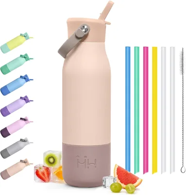 Bouteille d'eau JAPORIA 1L en acier inoxydable, isolée, sans fuite, conservation chaude/froide, durable, pour sport, bureau