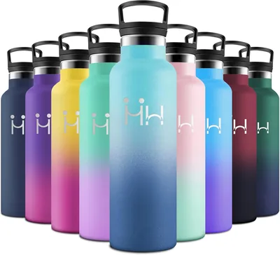 Bottiglia d'acqua isolata Motswedi, 750 ml, senza BPA, con 6 cannucce e 2 coperchi