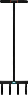 Sillar Grass Aerator, 4 Pipe Nails 12cm, Carbon Steel, T-Handle | Manual lawn aerator 103cm