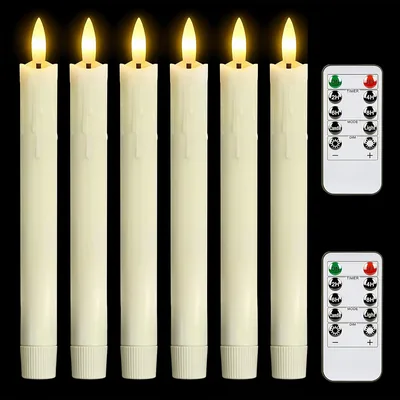 Tyawon LED Flameless Taper Candles - 10 Key Remote