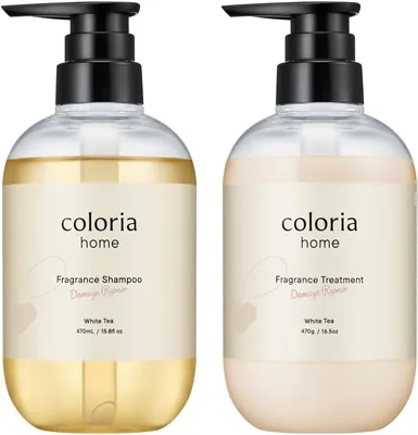 カラリアホーム フレグランスダメージリペアシャンプー&トリートメント ホワイトティーの香り Coloria Home 【こだわりのフレグランスヘアケア】