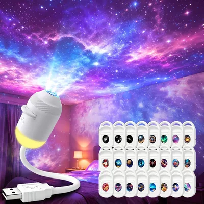 Proyector LUKIUP Star 5D HD, 24 Películas, USB, Ajustable 360°