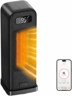 FLANUR Space Heater - 1500W Black
