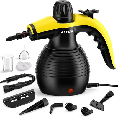 Nettoyeur à vapeur portable AKPIAN, 10 accessoires inclus | Nettoyeur à vapeur chaud 221°F