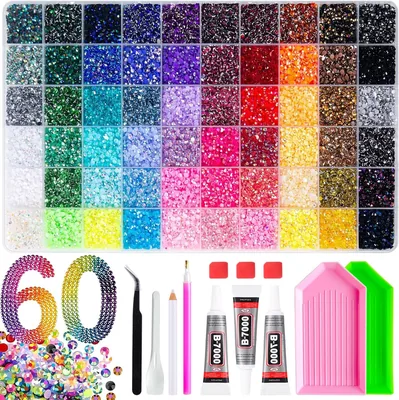 48000Pcs Resin Jelly Rhinestones Kit with Glue