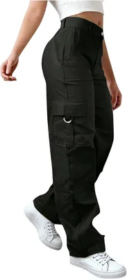 Toeakiaty Parachute Pants 67% Off - Khaki High Waist
