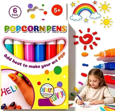 QFFAFAR 6 Pack Bubble Art Markers Set