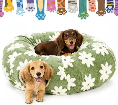 Dachshund Tunnel Bed Green - Small Dog Tunnel