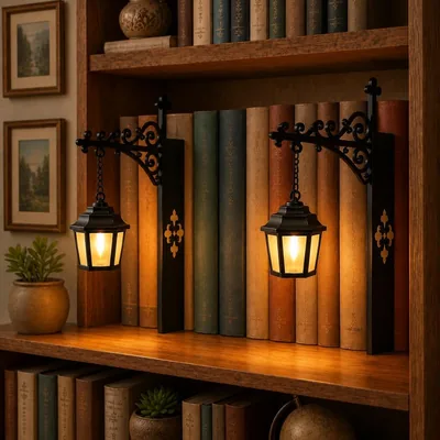2 x Dekorative Bücherregal-Lampen, Leselampe für Bücherregal