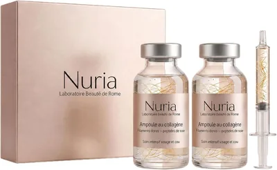 Sérum Nuria coréen avec effet de lifte dès la première application, aux peptides de soie et au collagène, plumpant et fermant, intense - 70% de réduction