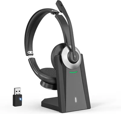 Bluetooth Headset with Microphone - Noise Reduction & 26hr Battery