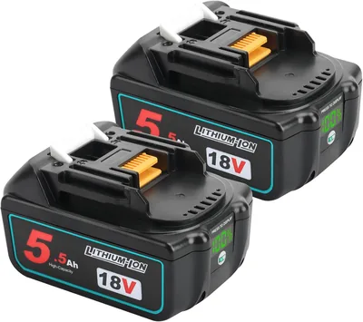 2 x 18 V 5,5 Ah Ersatzakku kompatibel mit Makita, Lithium-Ionen | Waitley Passend für BL1840 BL1860 BL1860B 19420