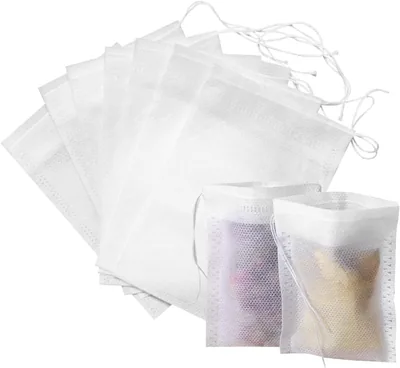 ECVV 150 Count Disposable Drawstring Tea Filter Bags Non-woven Fabric Pouches